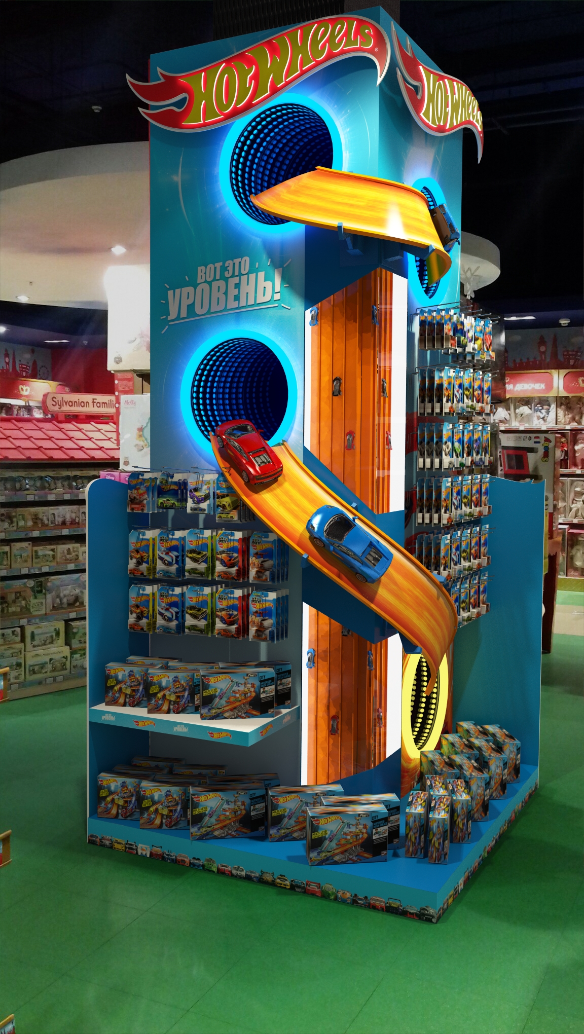 Оформление колонны «HotWheels» в ЦДМ